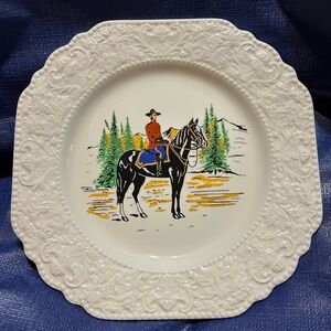 Vintage Decorative Nelson Pottery  Royal Canadian Mounted Police plate